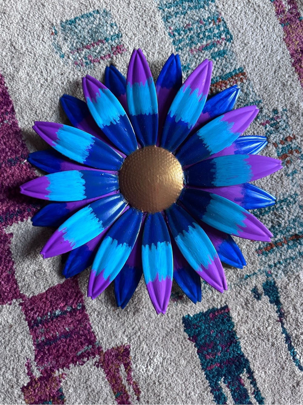 Hand Painted Metal Hanging Flower